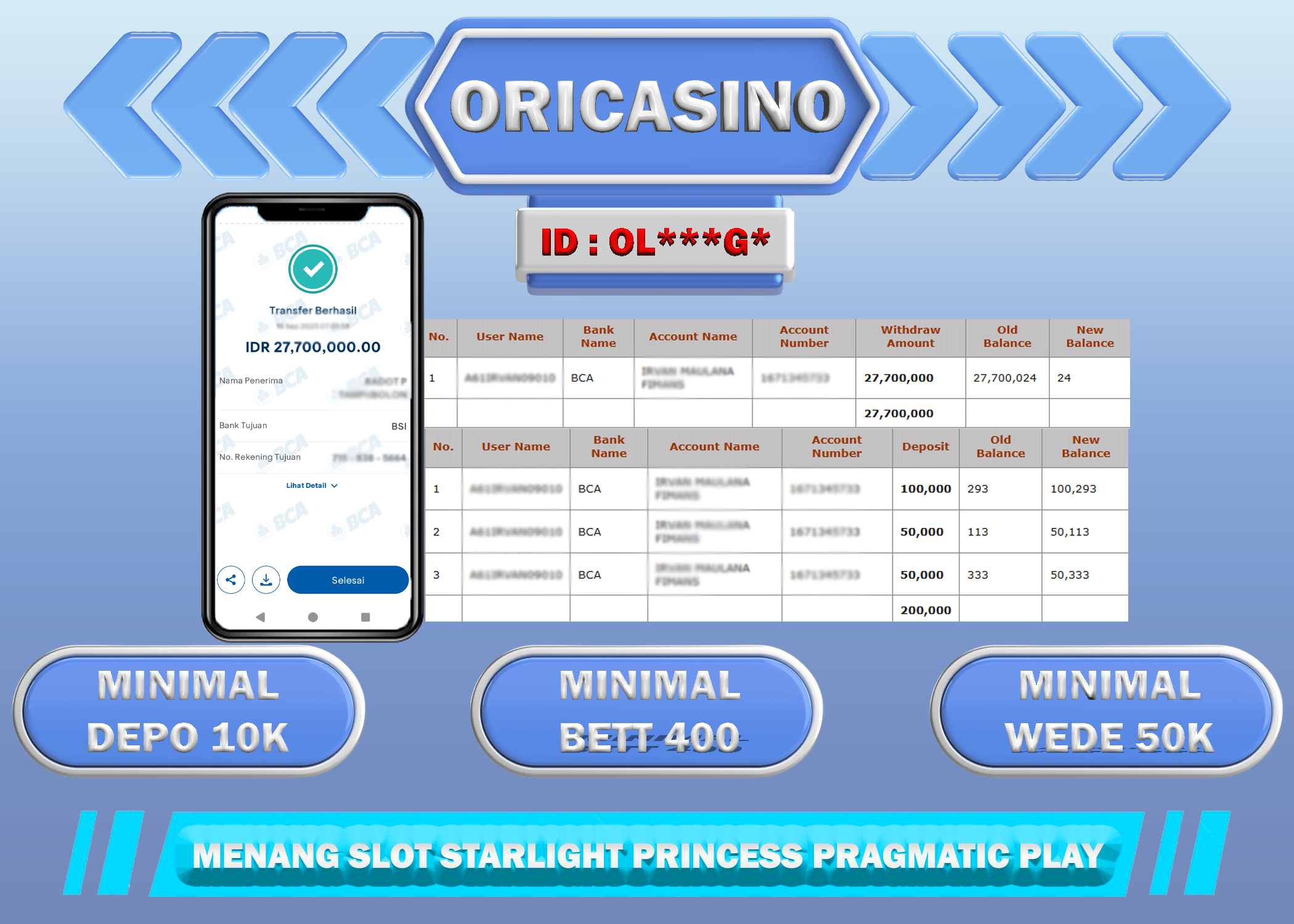 BUKTI KEMENANGAN STARLIGHT PRINCESS PRAGMATIC PLAY